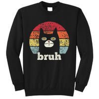 Funny Meme saying Bruh with Cat Greetings Teens Sweatshirt