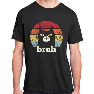 Funny Meme saying Bruh with Cat Greetings Teens Adult ChromaSoft Performance T-Shirt