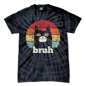 Funny Meme saying Bruh with Cat Greetings Teens Tie-Dye T-Shirt