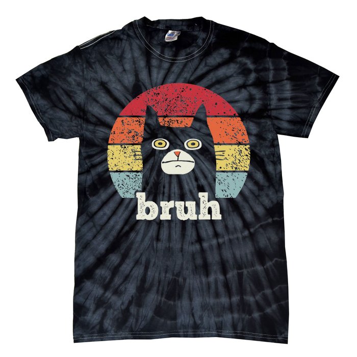 Funny Meme saying Bruh with Cat Greetings Teens Tie-Dye T-Shirt