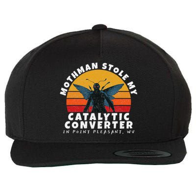 Funny Mothman Stole My Catalytic Converter Mothman Cryptid Wool Snapback Cap