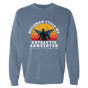 Funny Mothman Stole My Catalytic Converter Mothman Cryptid Garment-Dyed Sweatshirt