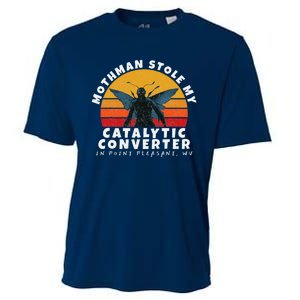 Funny Mothman Stole My Catalytic Converter Mothman Cryptid Cooling Performance Crew T-Shirt