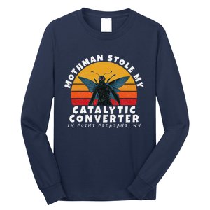 Funny Mothman Stole My Catalytic Converter Mothman Cryptid Long Sleeve Shirt