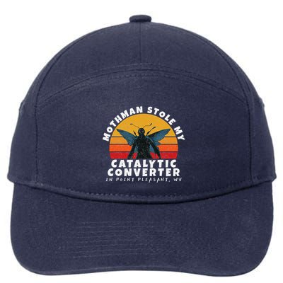 Funny Mothman Stole My Catalytic Converter Mothman Cryptid 7-Panel Snapback Hat