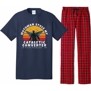 Funny Mothman Stole My Catalytic Converter Mothman Cryptid Pajama Set