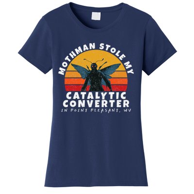 Funny Mothman Stole My Catalytic Converter Mothman Cryptid Women's T-Shirt