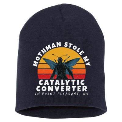 Funny Mothman Stole My Catalytic Converter Mothman Cryptid Short Acrylic Beanie