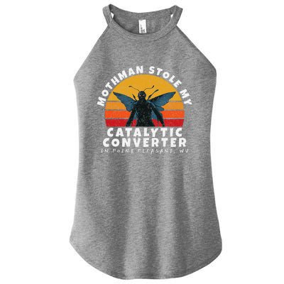 Funny Mothman Stole My Catalytic Converter Mothman Cryptid Women's Perfect Tri Rocker Tank