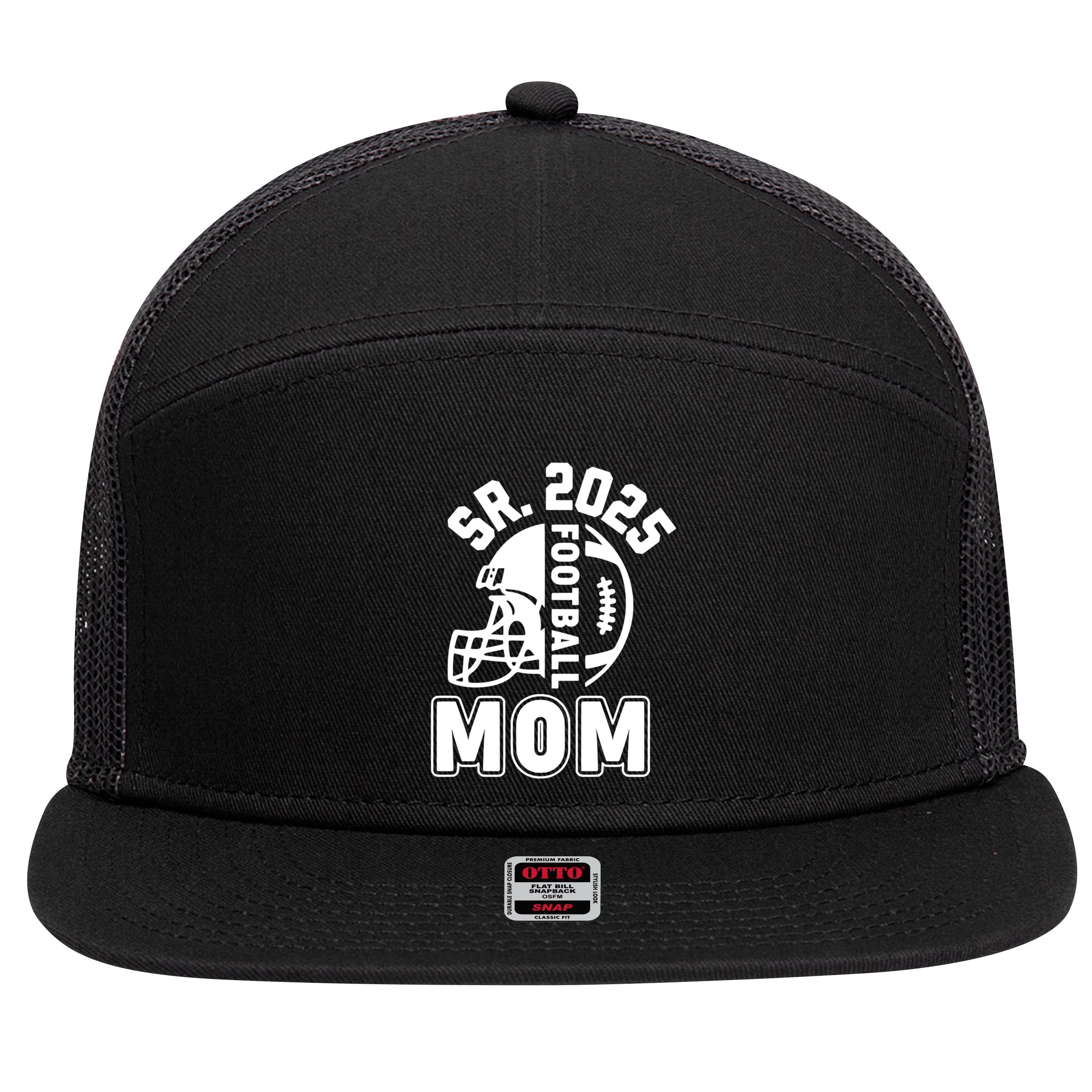 Football Mom Senior 2025 For High College Football Mama Meaningful Gift 7 Panel Mesh Trucker Snapback Hat