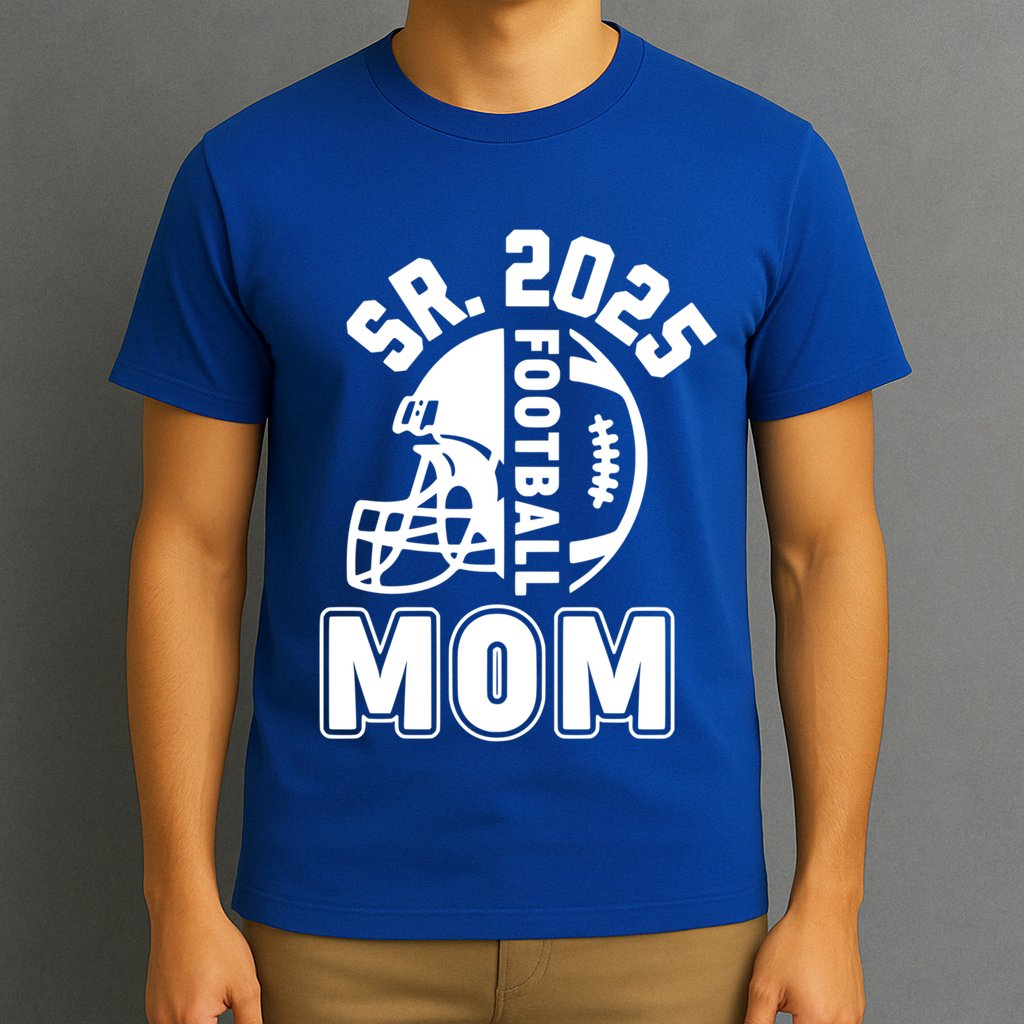 Football Mom Senior 2025 For High College Football Mama Meaningful Gift T-Shirt