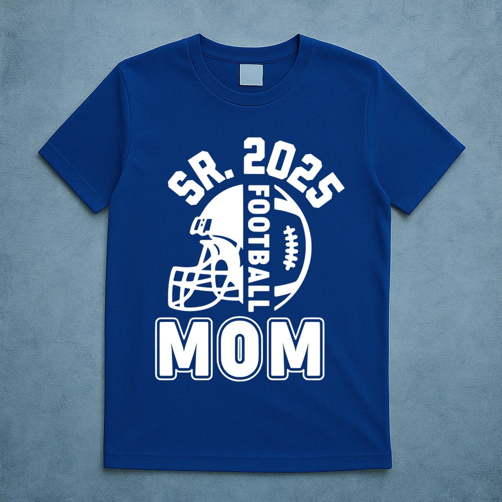 Football Mom Senior 2025 For High College Football Mama Meaningful Gift T-Shirt
