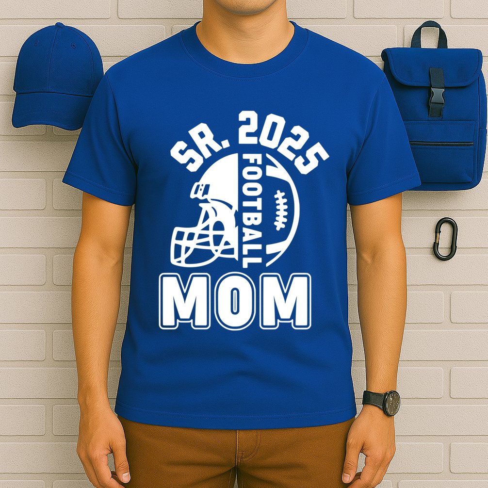 Football Mom Senior 2025 For High College Football Mama Meaningful Gift T-Shirt