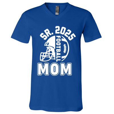 Football Mom Senior 2025 For High College Football Mama Meaningful Gift V-Neck T-Shirt