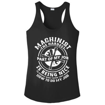 Funny Machinist Sarcastic Machine Operator Ladies PosiCharge Competitor Racerback Tank