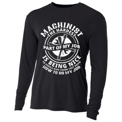 Funny Machinist Sarcastic Machine Operator Cooling Performance Long Sleeve Crew