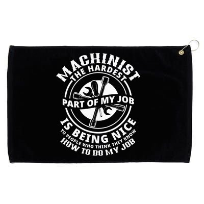 Funny Machinist Sarcastic Machine Operator Grommeted Golf Towel