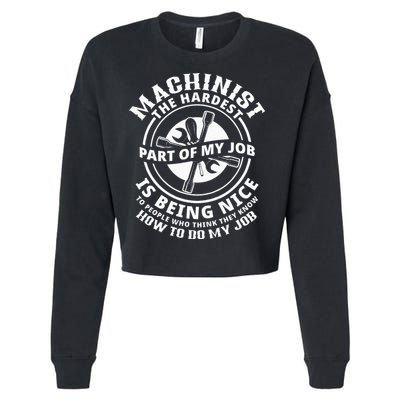 Funny Machinist Sarcastic Machine Operator Cropped Pullover Crew