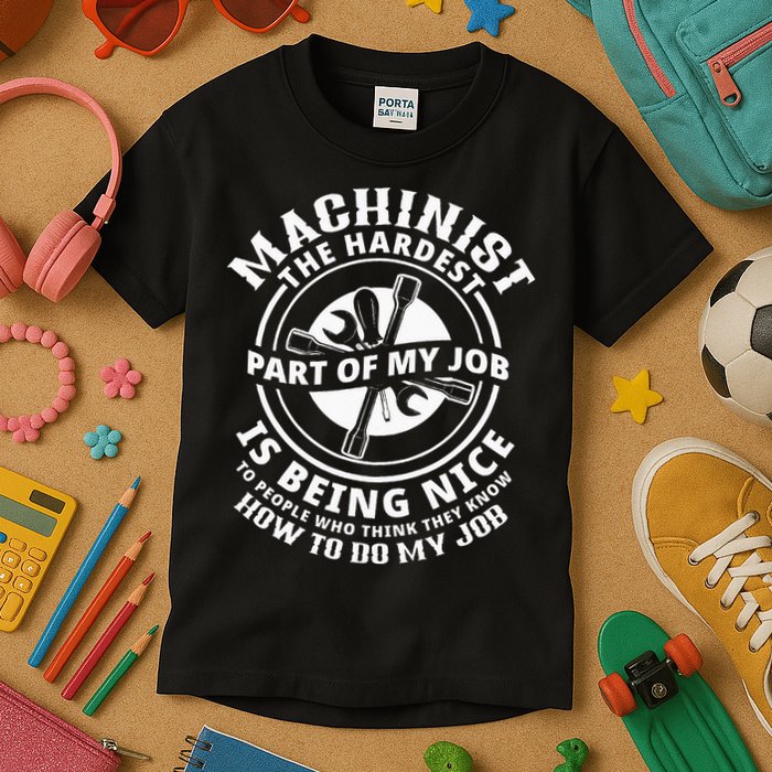 Funny Machinist Sarcastic Machine Operator Kids T-Shirt