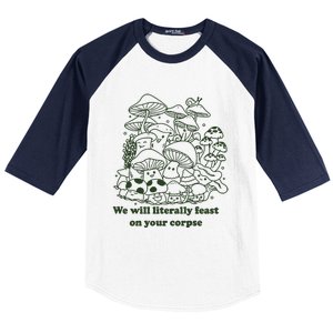 Funny Mushroom Shirts Gift Idea For Fungi Lover Baseball Sleeve Shirt