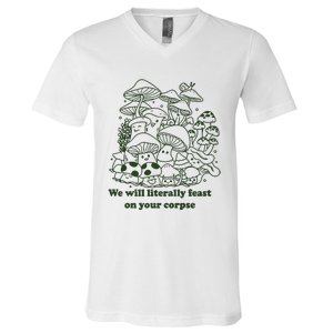 Funny Mushroom Shirts Gift Idea For Fungi Lover V-Neck T-Shirt