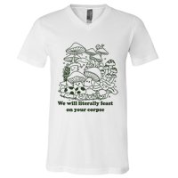 Funny Mushroom Shirts Gift Idea For Fungi Lover V-Neck T-Shirt