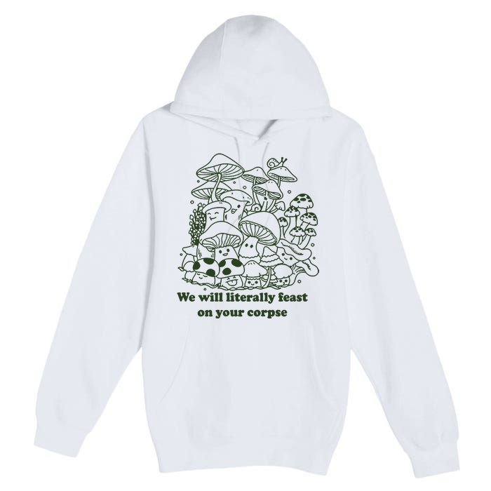 Funny Mushroom Shirts Gift Idea For Fungi Lover Premium Pullover Hoodie