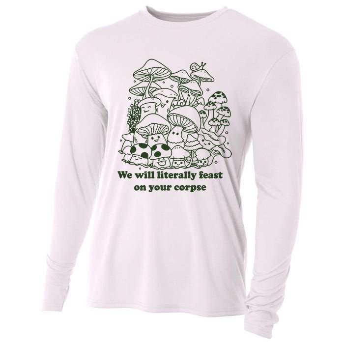 Funny Mushroom Shirts Gift Idea For Fungi Lover Cooling Performance Long Sleeve Crew