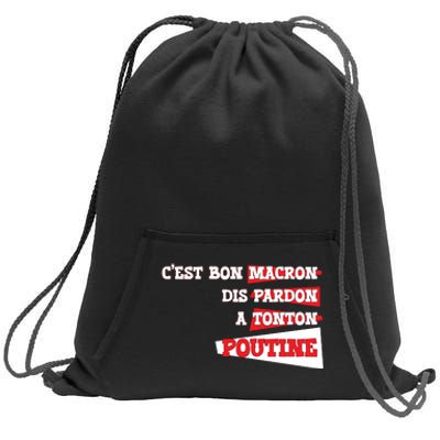 Funny Macron | Say Sorry To Putine Sweatshirt Cinch Pack Bag