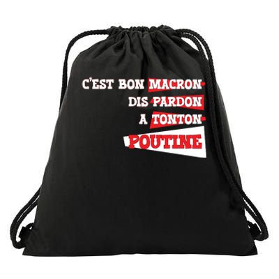 Funny Macron | Say Sorry To Putine Drawstring Bag