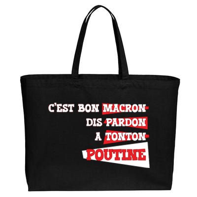 Funny Macron | Say Sorry To Putine Cotton Canvas Jumbo Tote