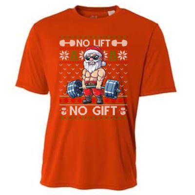 Funny Muscle Santa Lifting Christmas Ugly Christmas Sweater Gift Cooling Performance Crew T-Shirt