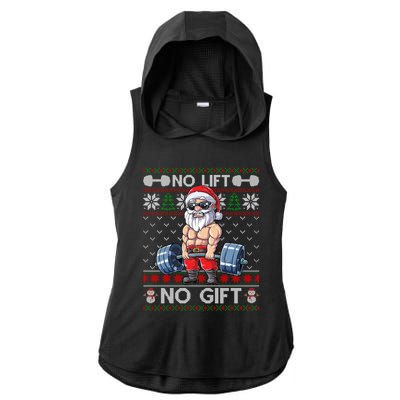 Funny Muscle Santa Lifting Christmas Ugly Christmas Sweater Gift Ladies PosiCharge Tri-Blend Wicking Draft Hoodie Tank