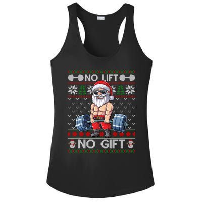 Funny Muscle Santa Lifting Christmas Ugly Christmas Sweater Gift Ladies PosiCharge Competitor Racerback Tank