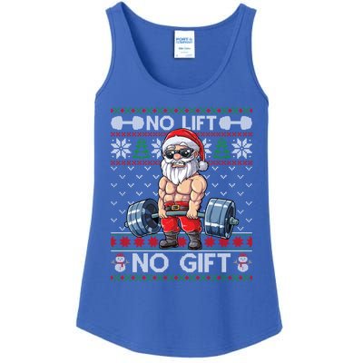 Funny Muscle Santa Lifting Christmas Ugly Christmas Sweater Gift Ladies Essential Tank