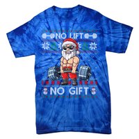 Funny Muscle Santa Lifting Christmas Ugly Christmas Sweater Gift Tie-Dye T-Shirt