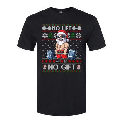 Funny Muscle Santa Lifting Christmas Ugly Christmas Sweater Gift Softstyle CVC T-Shirt