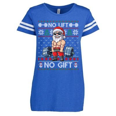 Funny Muscle Santa Lifting Christmas Ugly Christmas Sweater Gift Enza Ladies Jersey Football T-Shirt