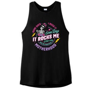 Funny Motherhood Some Days I Rock It Mothers Day Ladies PosiCharge Tri-Blend Wicking Tank