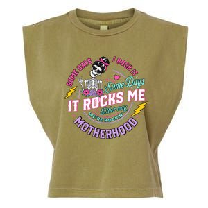 Funny Motherhood Some Days I Rock It Mothers Day Garment-Dyed Women's Muscle Tee