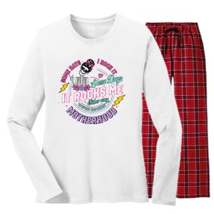 Funny Motherhood Some Days I Rock It Mothers Day Women's Long Sleeve Flannel Pajama Set 