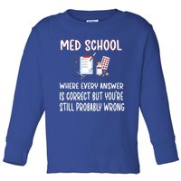 Funny Med School Future Doctor Medical School Student Funny Gift Toddler Long Sleeve Shirt