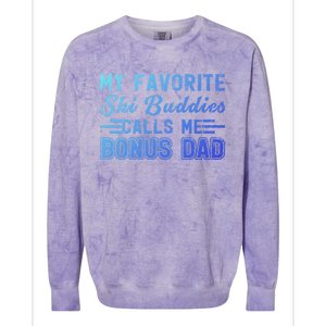 Funny My Ski Buddies Calls Me Bonus Dad Skiing Fathers Day Gift Colorblast Crewneck Sweatshirt