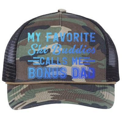 Funny My Ski Buddies Calls Me Bonus Dad Skiing Fathers Day Gift Retro Rope Trucker Hat Cap