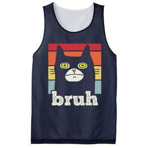 Funny Meme Saying Bruh With Cat Greetings Teens Mesh Reversible Basketball Jersey Tank