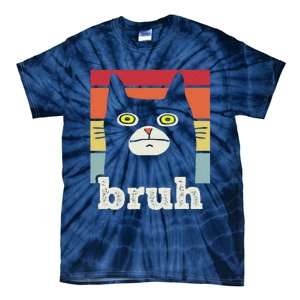 Funny Meme Saying Bruh With Cat Greetings Teens Tie-Dye T-Shirt