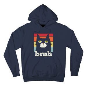 Funny Meme Saying Bruh With Cat Greetings Teens Tall Hoodie