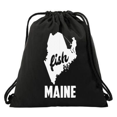Fish Maine State Pride Fishing Drawstring Bag