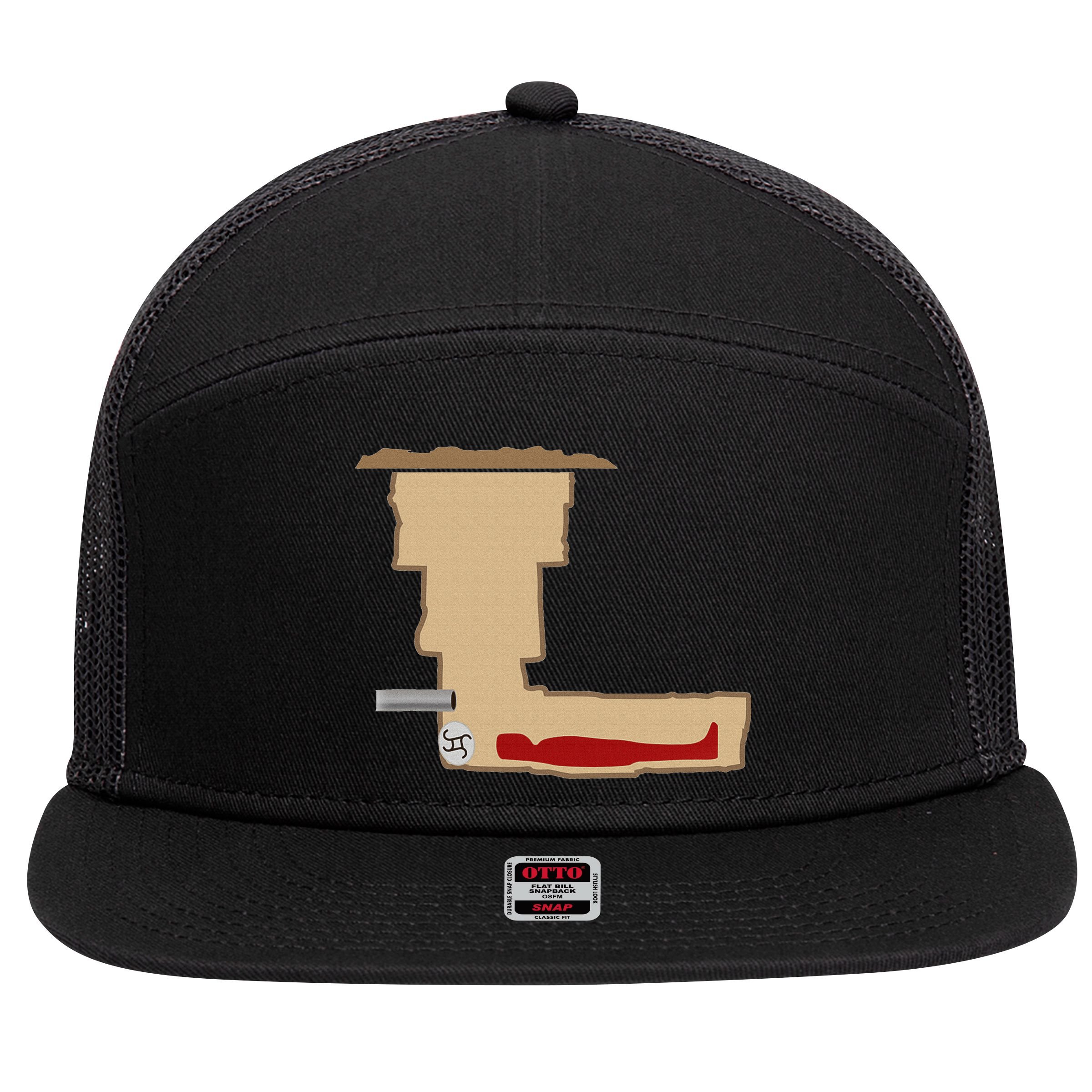 Funny Meme Saddam Hussein Hiding Spot Teen Joke Brain Rot 7 Panel Mesh Trucker Snapback Hat