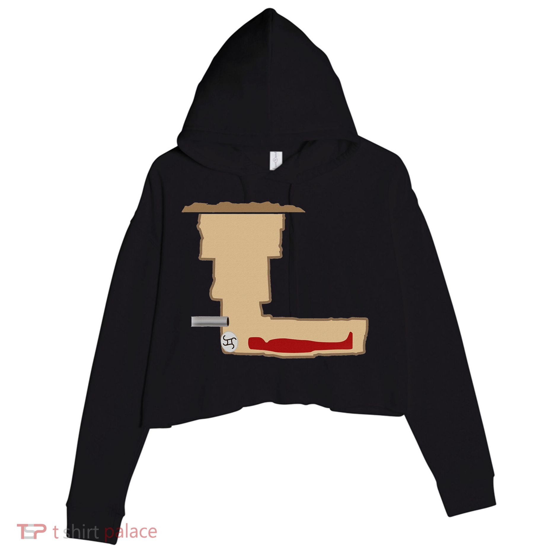 Funny Meme Saddam Hussein Hiding Spot Teen Joke Brain Rot Crop Fleece Hoodie